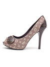 Sapato Louis Vuitton Peep Toe Vinho - 34 BRA - Paris Brechó