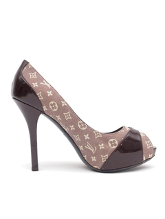 Sapato Louis Vuitton Peep Toe Vinho - 34 BRA - loja online