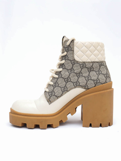 Gucci Ankle Boots Beige Ebony GG - comprar online