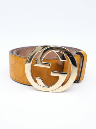 Cinto Gucci Interlocking Buckle TAM 80