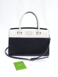 Bolsa Kate Spade Medium Black White Leather - loja online