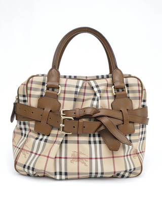 Bolsa Burberry Top Handle Satchel Haymarket