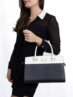 Bolsa Kate Spade Medium Black White Leather na internet