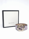 Cinto Gucci Interlocking Buckle Lilás - comprar online