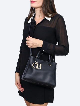 Bolsa Carolina Herrera CH Black Leather - comprar online