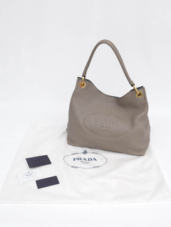 Bolsa Prada Logo Hobo Leather - loja online