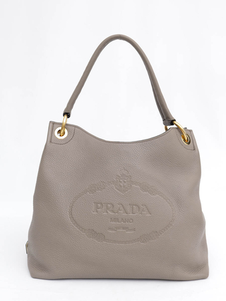 Bolsa Prada Logo Hobo Leather