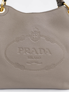 Bolsa Prada Logo Hobo Leather