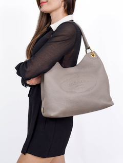 Bolsa Prada Logo Hobo Leather - comprar online