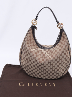 Gucci Beige/Ebony GG Twins Large Hobo - loja online