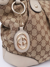 Gucci Beige/White GG Canvas Sukey Top Handle - Paris Brechó