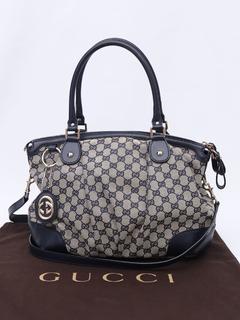 Imagem do Gucci GG Beige/Blue Canvas Sukey Top Handle