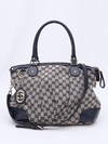 Gucci GG Beige/Blue Canvas Sukey Top Handle