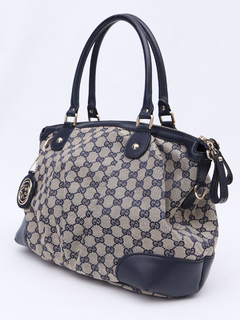 Imagem do Gucci GG Beige/Blue Canvas Sukey Top Handle