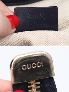 Gucci GG Beige/Blue Canvas Sukey Top Handle - loja online