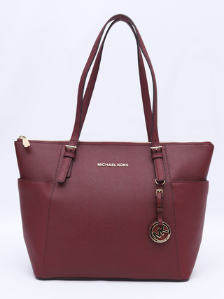 Bolsa Michael Kors Jet Set Bordo Leather Tote