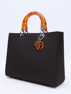 Bolsa Lady Dior Dark Brown Canvas Large - loja online