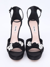 Sapato Miu Miu Crystal Peep Toe Pumps - 38 BRA - comprar online