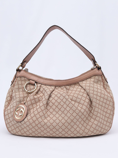 Bolsa Gucci Beige/Pink Diamond Medium Sukey Hobo