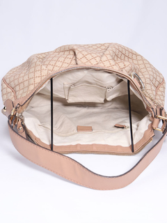 Bolsa Gucci Beige/Pink Diamond Medium Sukey Hobo - Paris Brechó