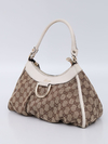 Bolsa Gucci Beige/White GG Canvas Abbey Hobo - loja online