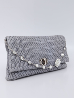 Bolsa Miu Miu Ruched Nappa Cristal Large Foldover - loja online