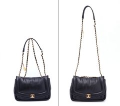 Bolsa Chanel Original Black Puffy Lambskin Flap - Paris Brechó