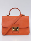 Bolsa Miu Miu Push Lock Flap Top Handle Laranja