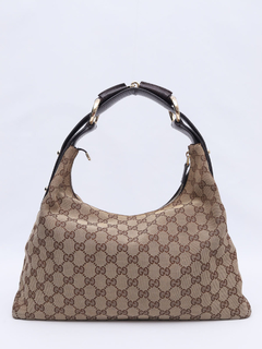 Bolsa Gucci Monograma Horsebit Chain Hobo - loja online