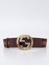 Cinto Gucci Web Interlocking GG Buckle Tam 85