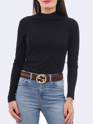 Cinto Gucci Web Interlocking GG Buckle Tam 85 - comprar online