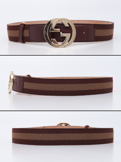 Cinto Gucci Web Interlocking GG Buckle Tam 85 na internet