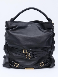 Bolsa Burberry Black Leather Bridle Hobo