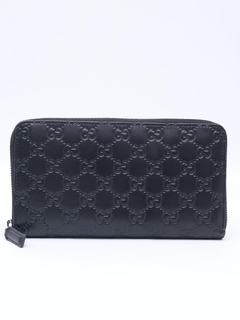 Gucci Black Guccissima Continental Zip - loja online