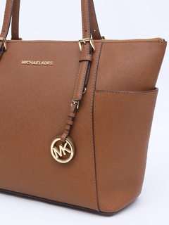 Michael Kors Jet Set Brown Leather Tote - loja online