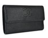 Carteira Chanel Couro Caviar CC Flap Preta - comprar online