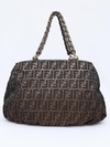 Fendi Brown/Metallic Zucca Mia Tote - loja online