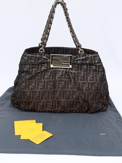 Fendi Brown/Metallic Zucca Mia Tote