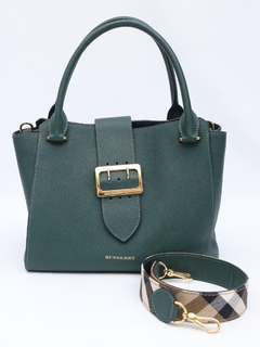 Burberry Green Medium Buckle Tote