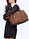 Prada Brown Vitello Daino Leather Large Tote na internet