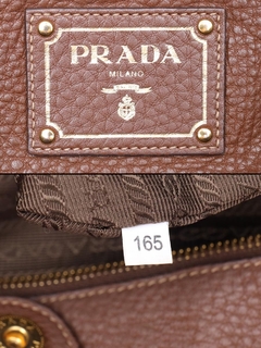 Prada Brown Vitello Daino Leather Large Tote - comprar online