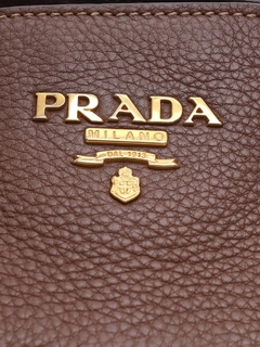 Prada Brown Vitello Daino Leather Large Tote