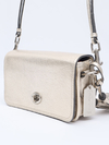 Bolsa Coach Turn Lock Flap Crossbody Silver na internet