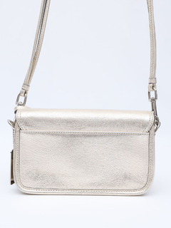 Bolsa Coach Turn Lock Flap Crossbody Silver - Paris Brechó