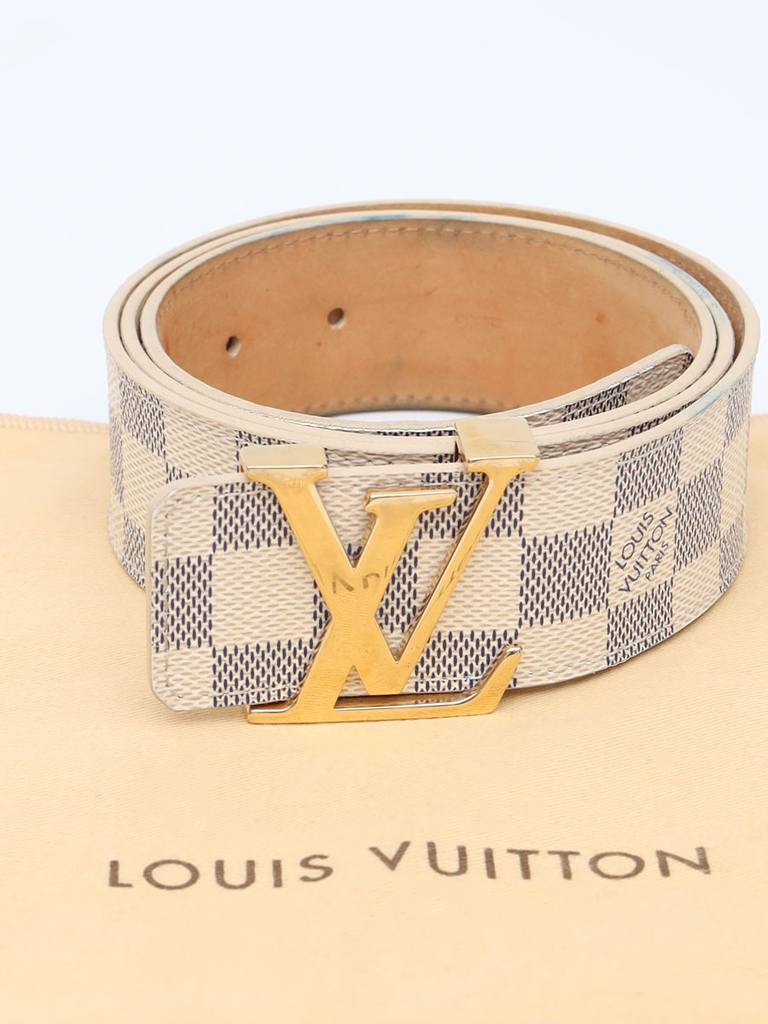 Cinto Louis Vuitton Original Initiales Damier Azur 40MM Feminino