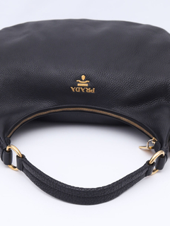 Bolsa Prada Black Cervo Lux Leather Hobo - loja online