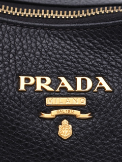 Bolsa Prada Black Cervo Lux Leather Hobo - loja online