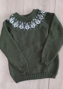 Sweater verde seco pluma