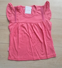 Remera bb doble puntilla fucsia