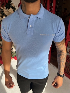 CAMISA GOLA POLO PORSCHE BOSS - AZUL CLARA - comprar online